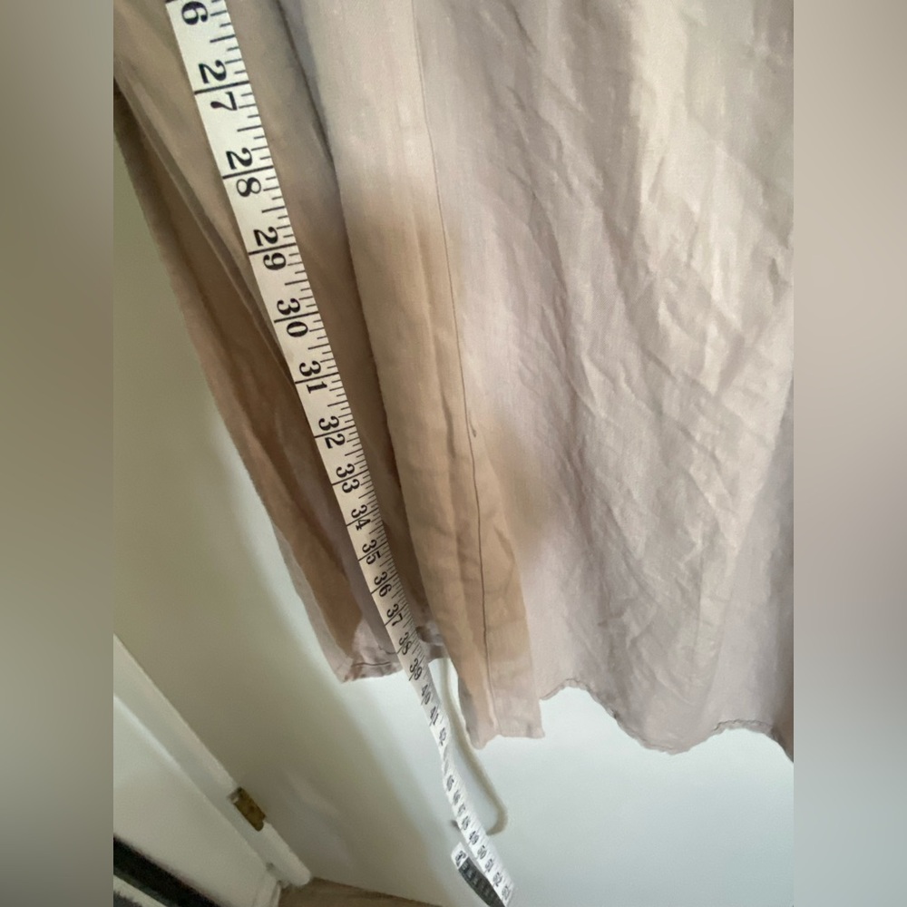 Tan Long Sleeve Button-Up cover up - Picture 2 of 3
